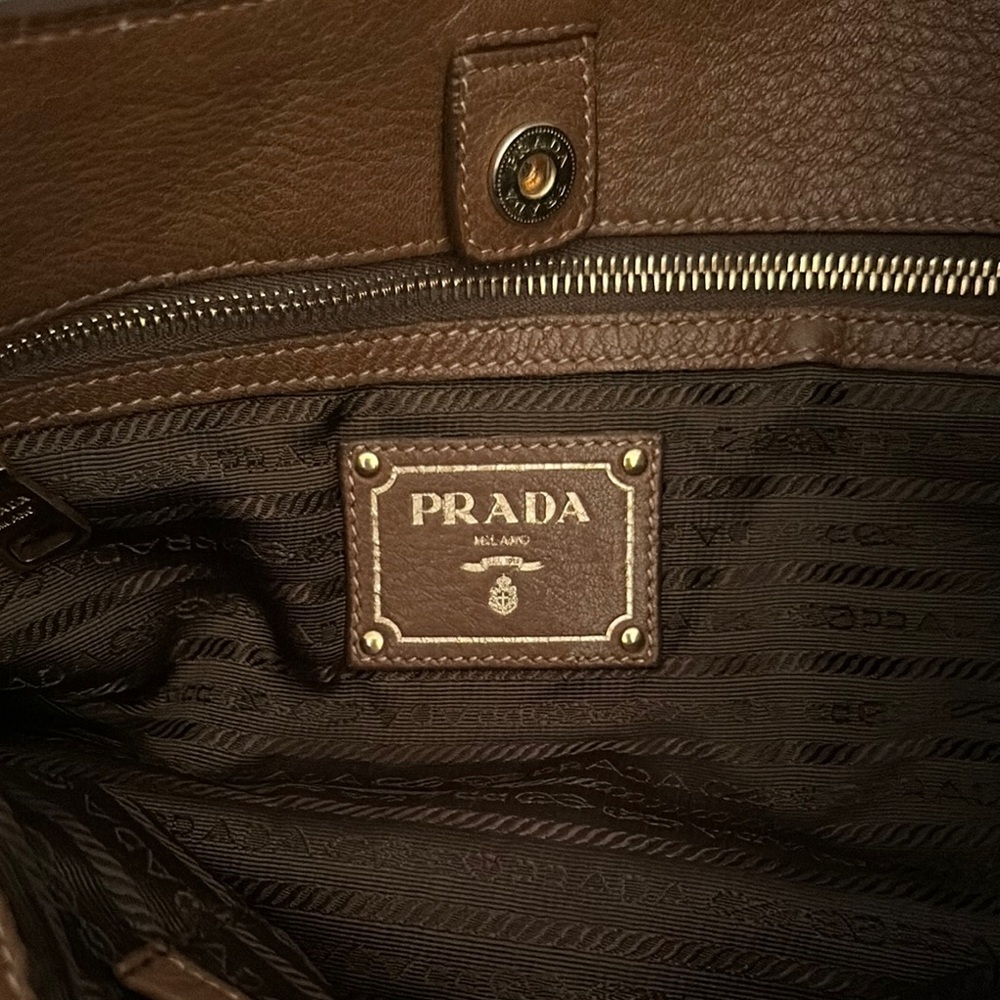 Prada Brown Leather Shoulder Bag - Classic Hobo - Picture 3 of 7
